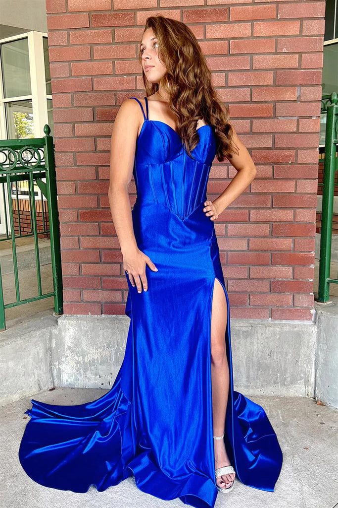 African Navy Blue Satin Mermaid Long Bridesmaid Dresses 2020 Ruched Split  Plus Siz… | Bridesmaid dress styles, Modest bridesmaid dresses, Mermaid  bridesmaid dresses